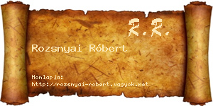Rozsnyai Róbert névjegykártya